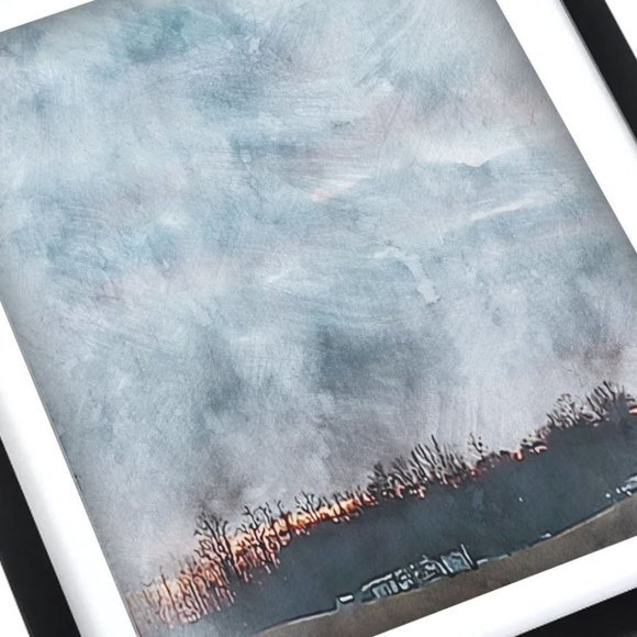 Framed Watercolor forest  wall art‎ - Picture 2 of 3